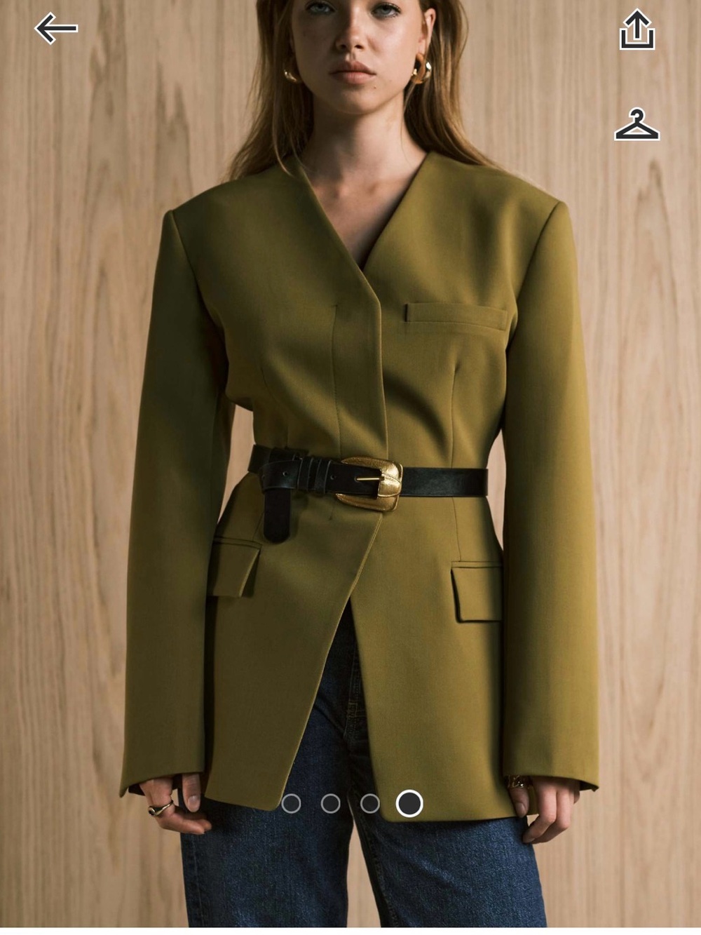 ASOS Olive Green Tailored Belted Blazer